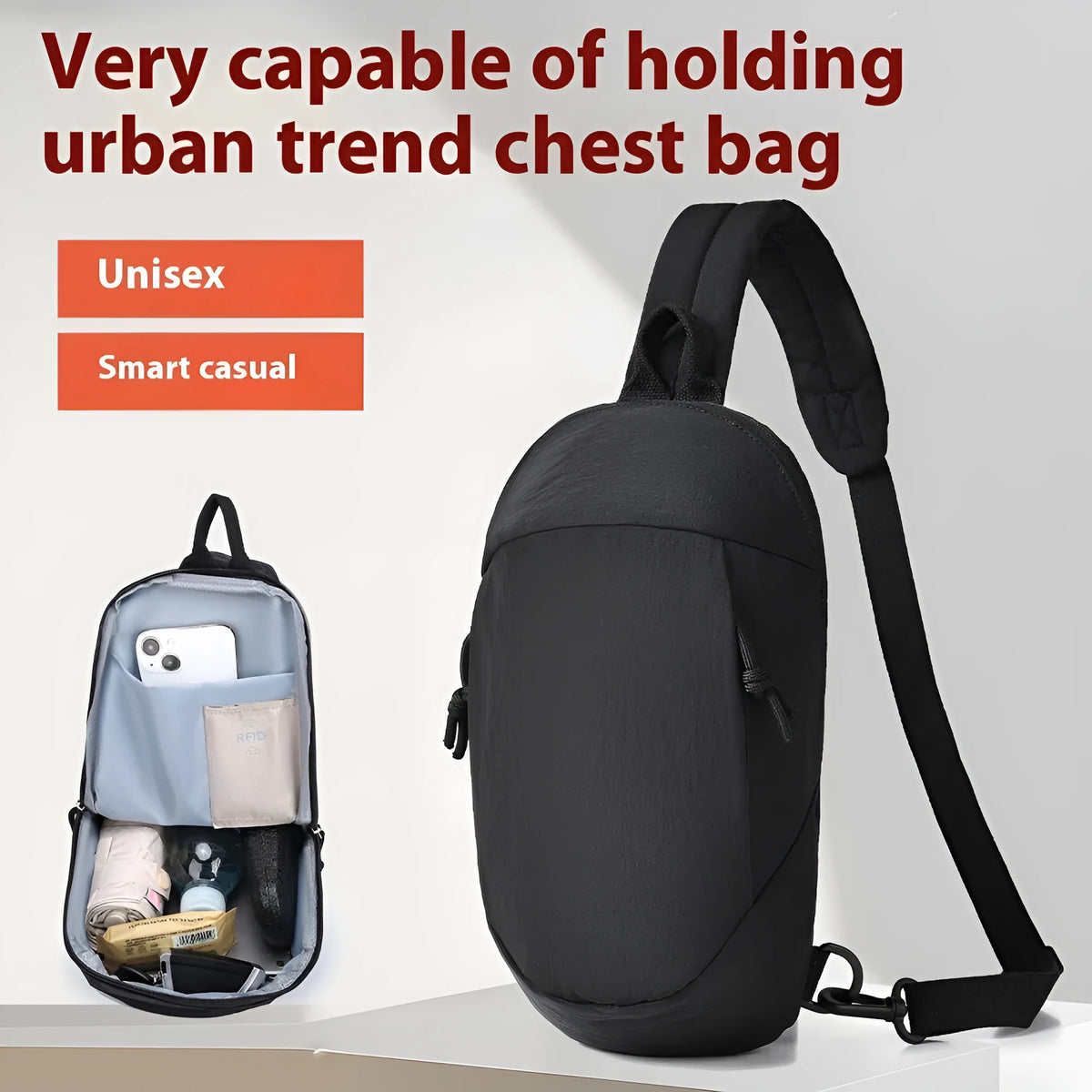 Outdoor girls nylon crossbody bag in six colour options showing internal mobile phone compartment
