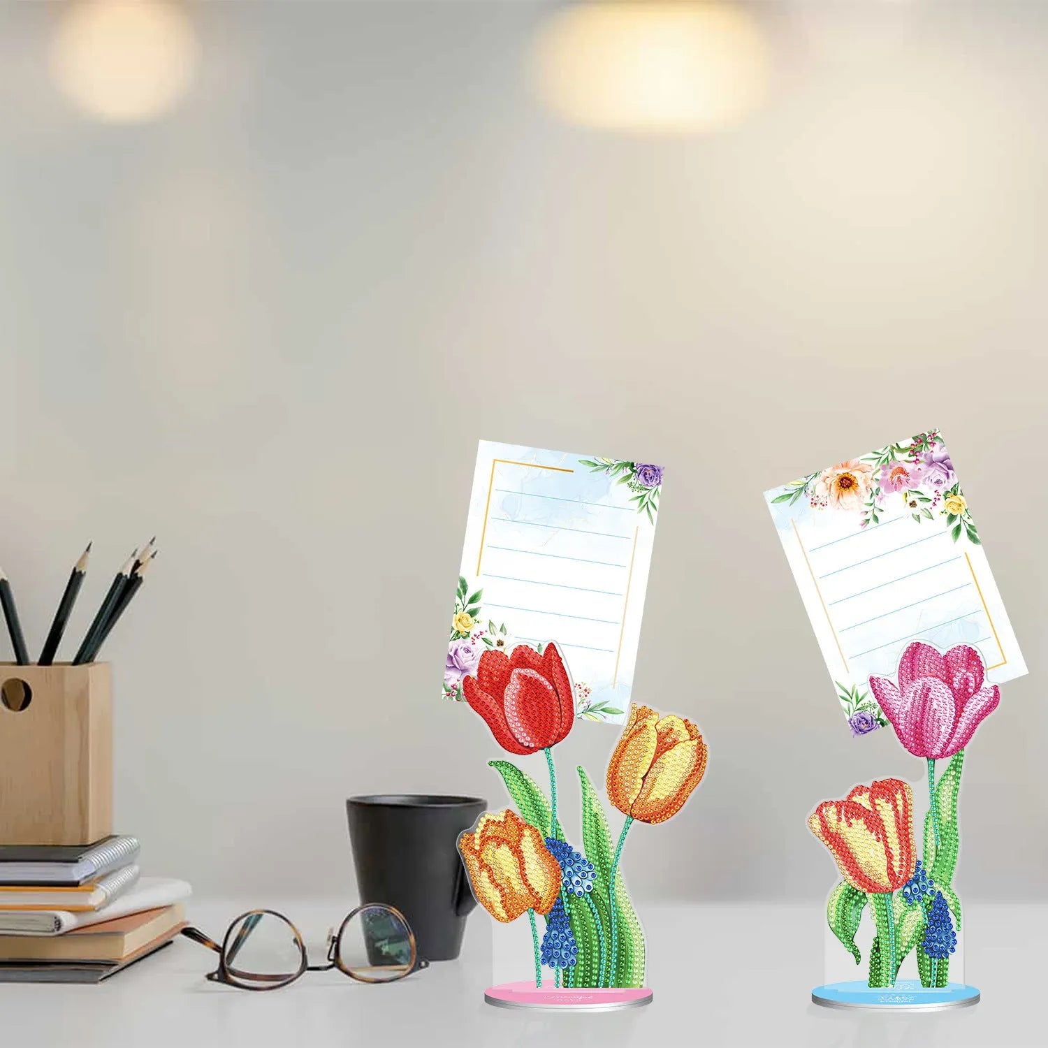 Desktop decorative note clip with diamond painting for restaurant organisation, American style design