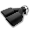 Black carbon fibre car exhaust pipe with double outlet tail nozzle, 250mm size
