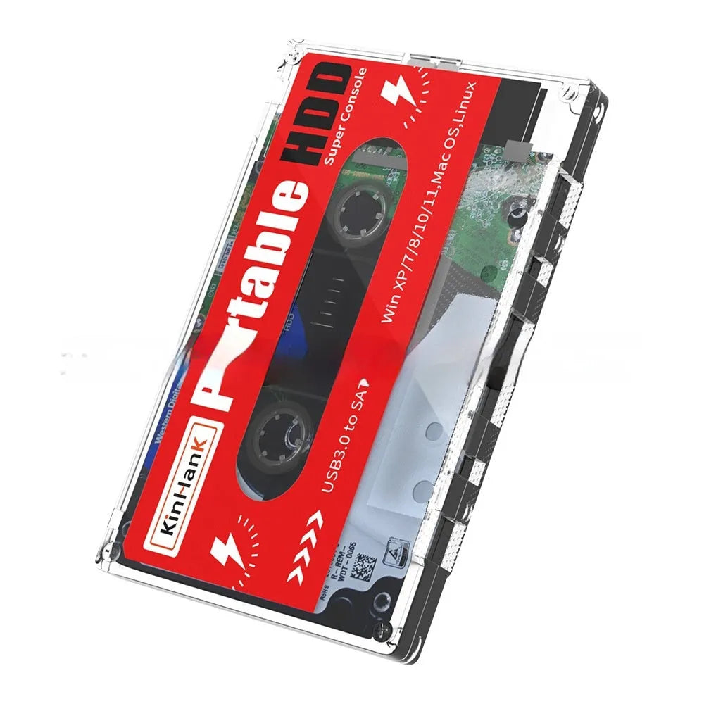 External 2TB mechanical hard drive for mobile gaming with USB cable and protective packaging