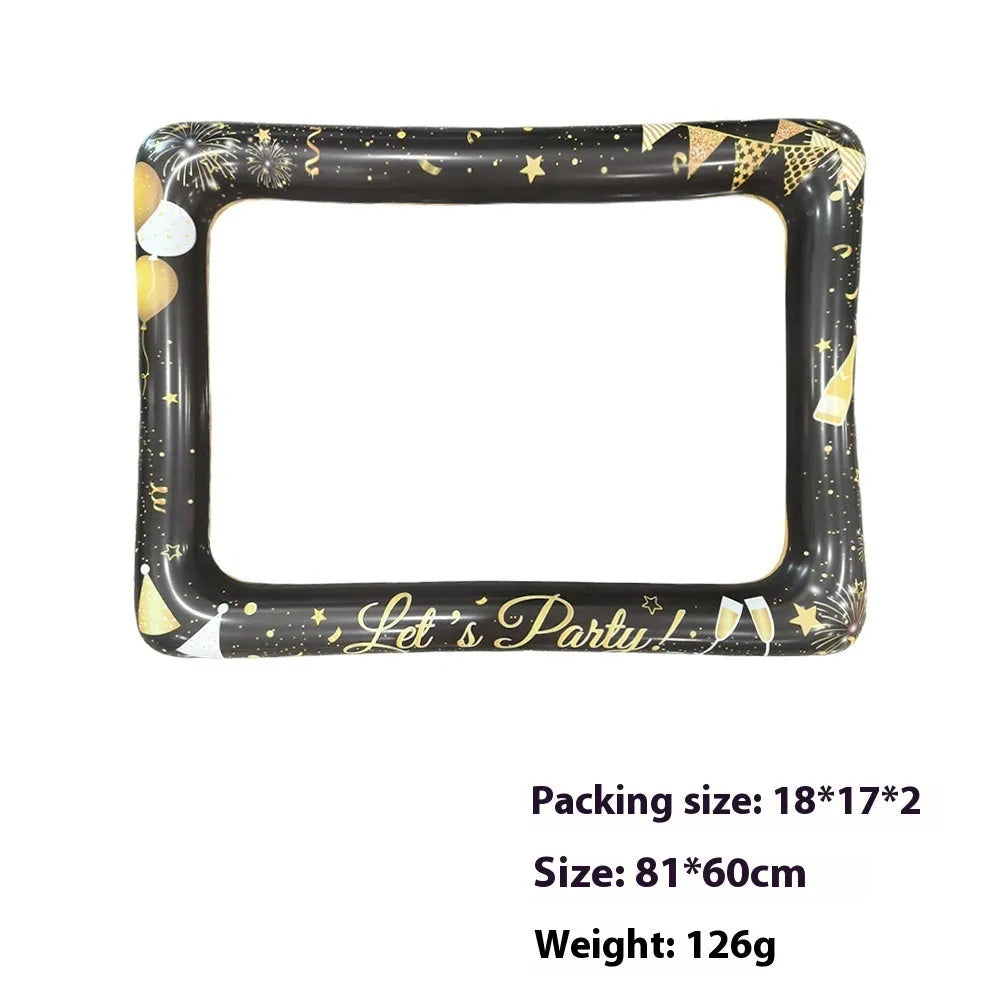 Christmas-themed inflatable PVC photo frame prop for party photography