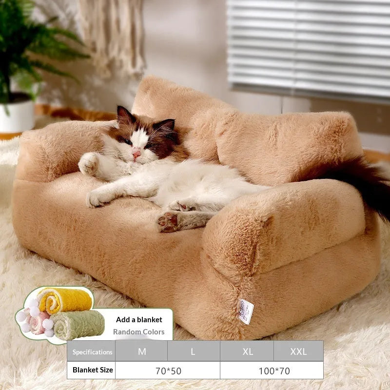 Warm pet bed with removable washable cover in Mousse Coffee, available in sizes M to XXL for pets under 4 kg to 12.5 kg