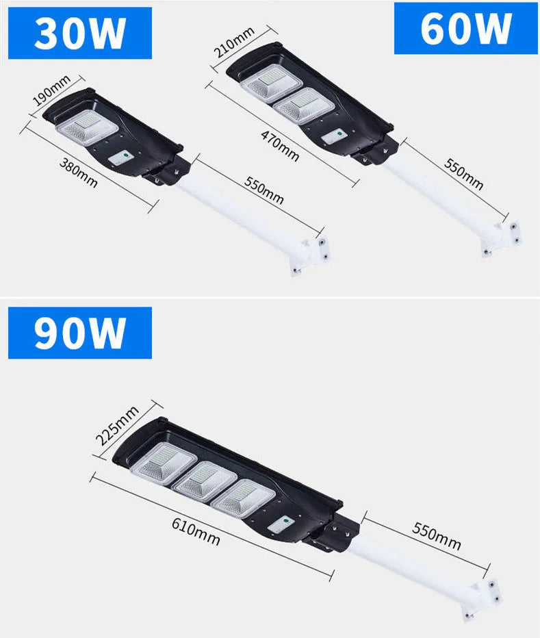 60W integrated solar street light with LED lamp and remote control for outdoor rural use