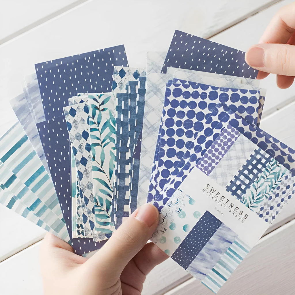 Assorted pack of 50 retro collage note papers in dessert colours like red plum cheese and mango milk roll