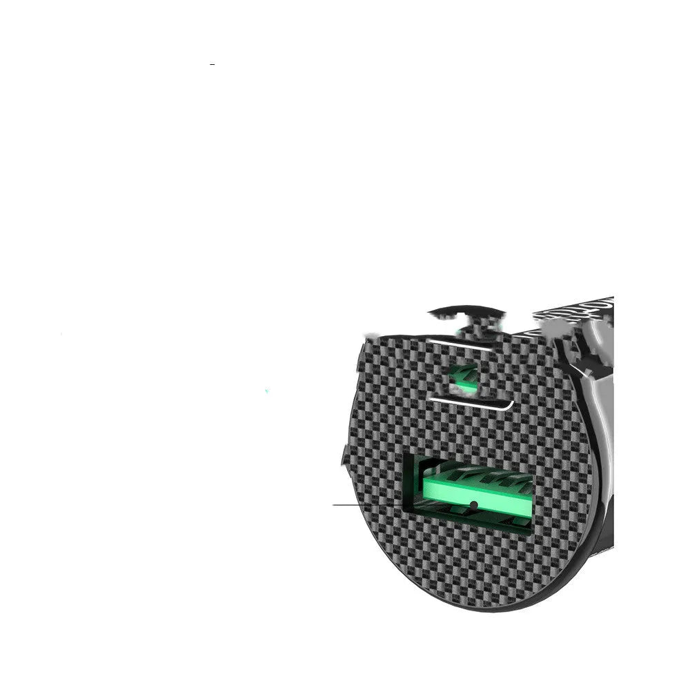 Black 30W mini USB car charger with PD QC3.0 fast charging and LED indicator
