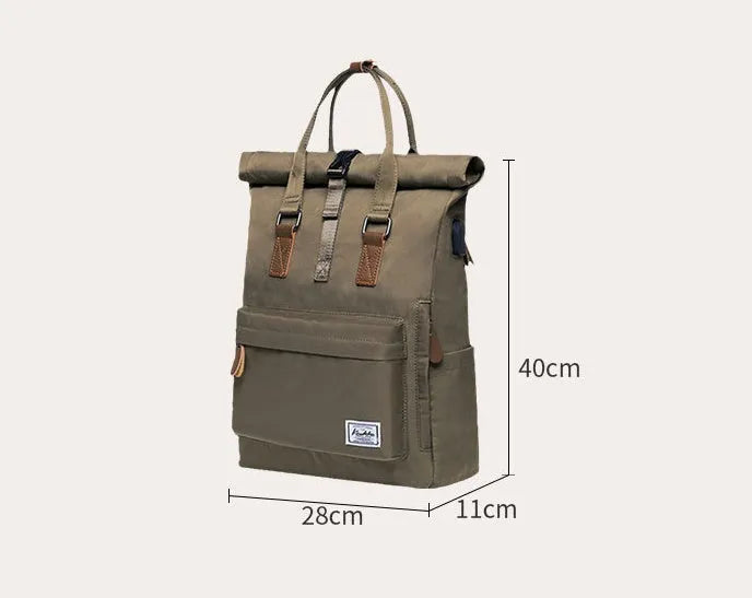 Casual polyester backpack under 20L capacity with black, dark grey and green colour options