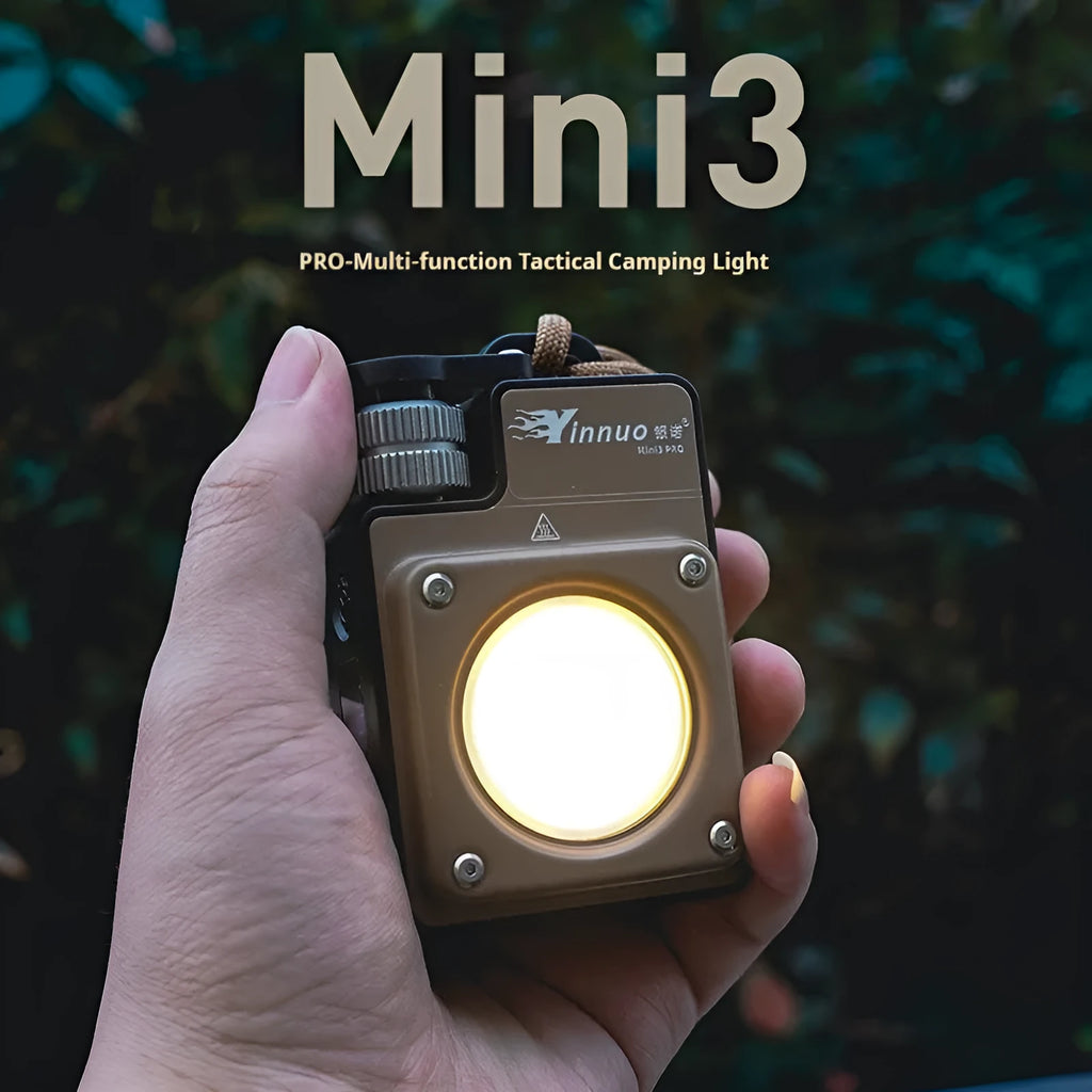 Outdoor camping lantern with 85 COB wick, 3000mAh battery, 85x55x35mm, in Jungle Green or Night Shadow Black.
