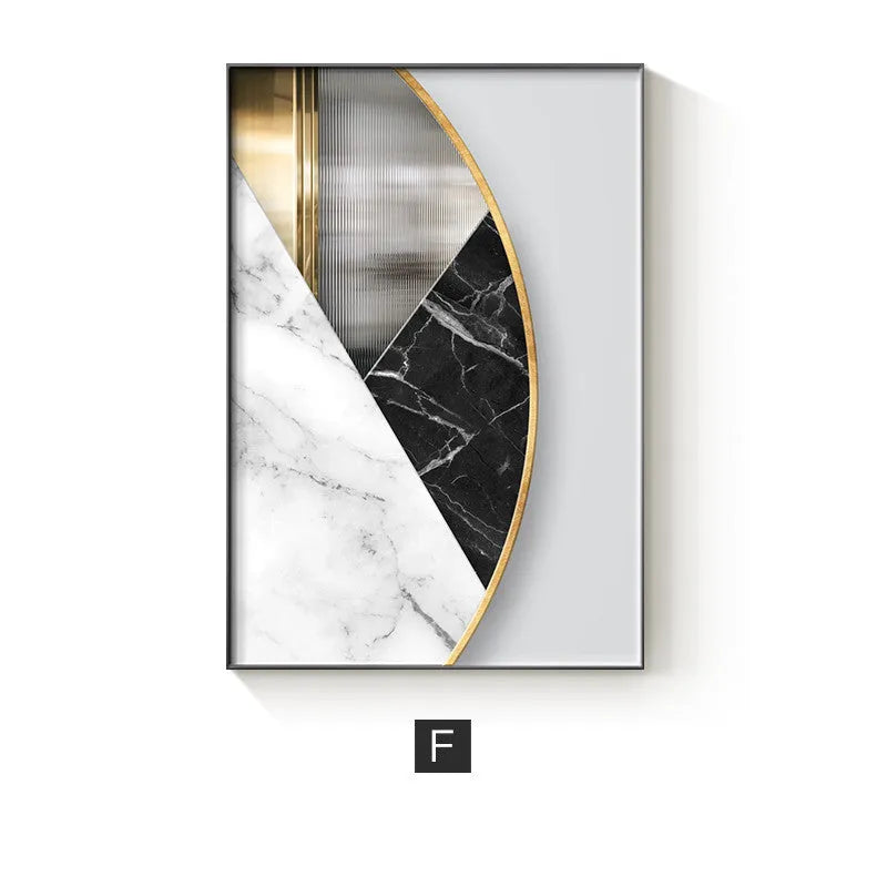 Abstract geometric pattern printed on a canvas painting for wall decoration