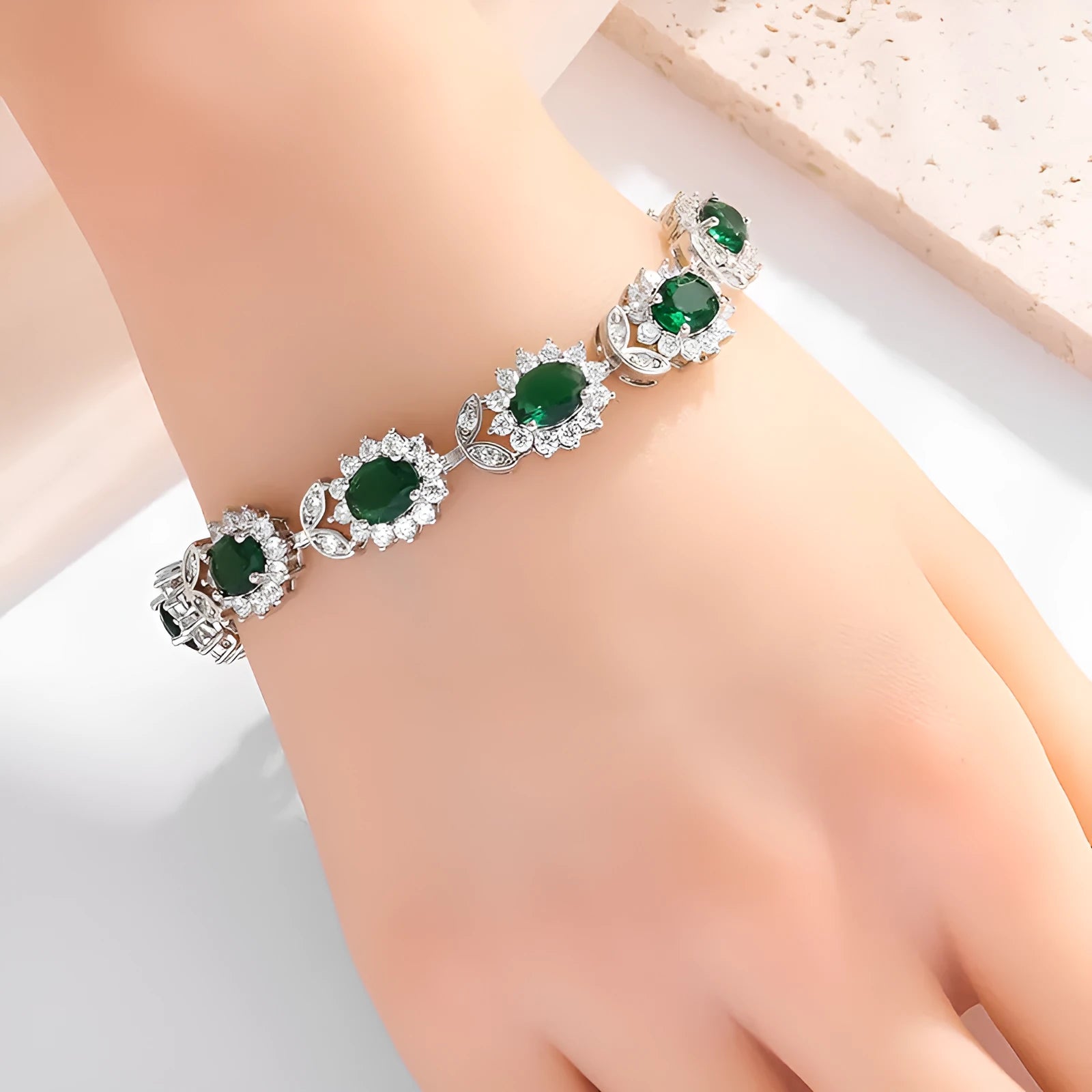 Women's simple inlaid zircon bracelet with electroplated finish in one of nine available colour options