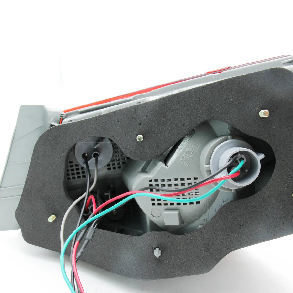 Hyundai Sonata 2011-2014 model red outer tail light half assembly with ABS housing.