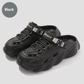 Men's khaki outdoor summer slippers with hollow-out design and EVA non-slip sole