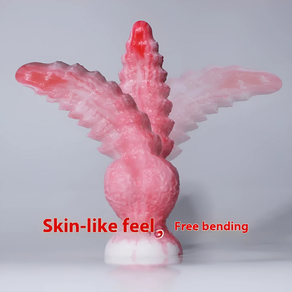 Pink platinum silicone penis-shaped adult toy for women, showing Berserker S and M size options.