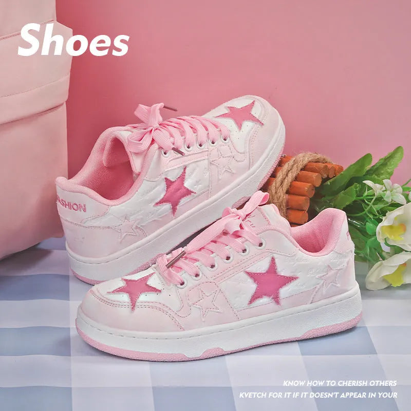Korean style denim couple skateboard shoes in black, green, or pink with flat rubber sole