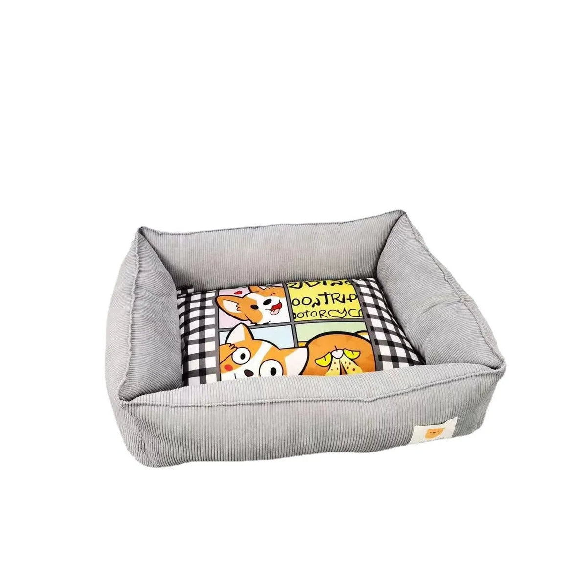 Cotton pet nest for dogs in light coconut palm colour with soft velvet interior.