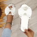 Leopard print women's beach slippers with thick sole in retro style