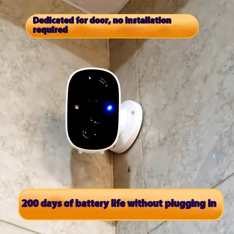 Compact white wireless battery surveillance camera with 1.2 inch ball design for indoor WiFi and 4G security monitoring