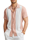 Men's slim fit Hawaiian shirt with digital print pattern in cardigan style