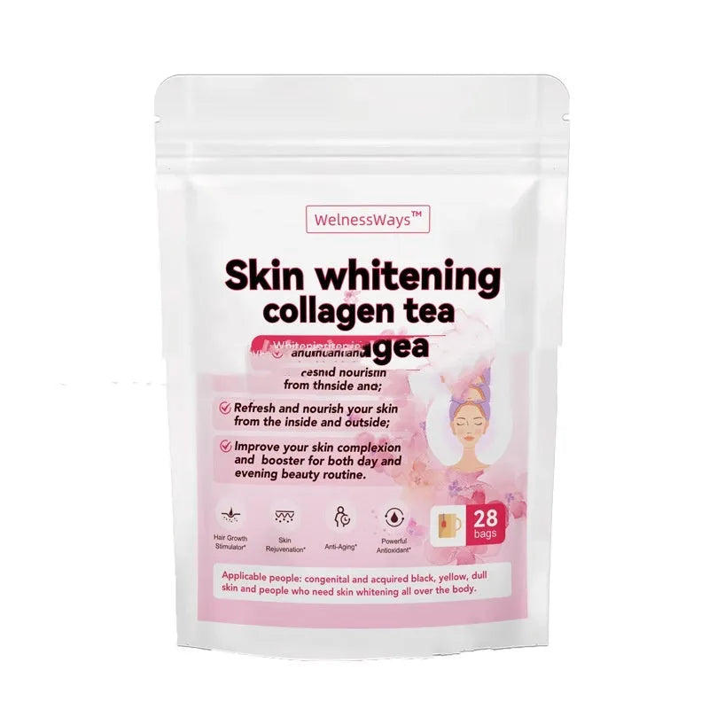 28 Day Slim Flat Tummy Tea programme with nine herbal tea blends including MACA energy and skin whitening collagen teas