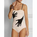 Women's one-piece bikini swimsuit with gauze skirt in polyester fabric