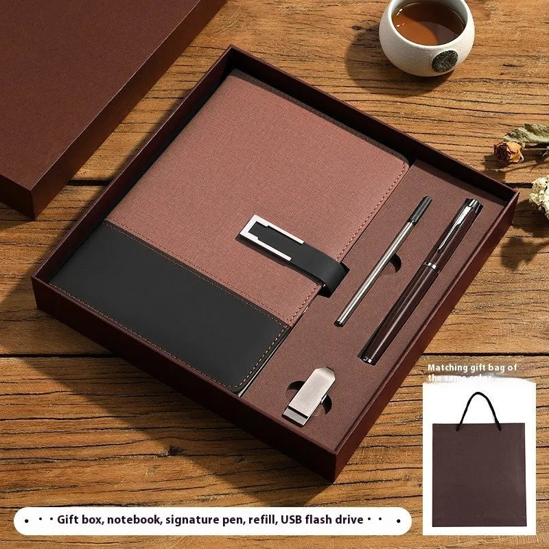 A5 soft pu leather notebook in business brown colour with wood-free paper pages