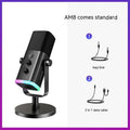 Dynamic noise reduction microphone in black, pink, or white with XLR cable and base