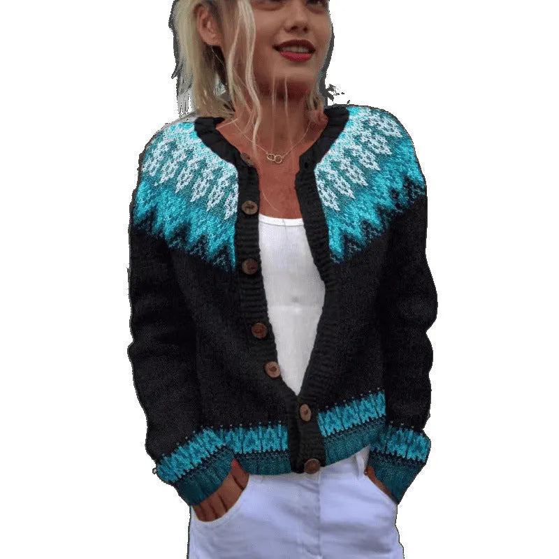 Yellow cardigan coat with a raised 3D digital print pattern on the front.