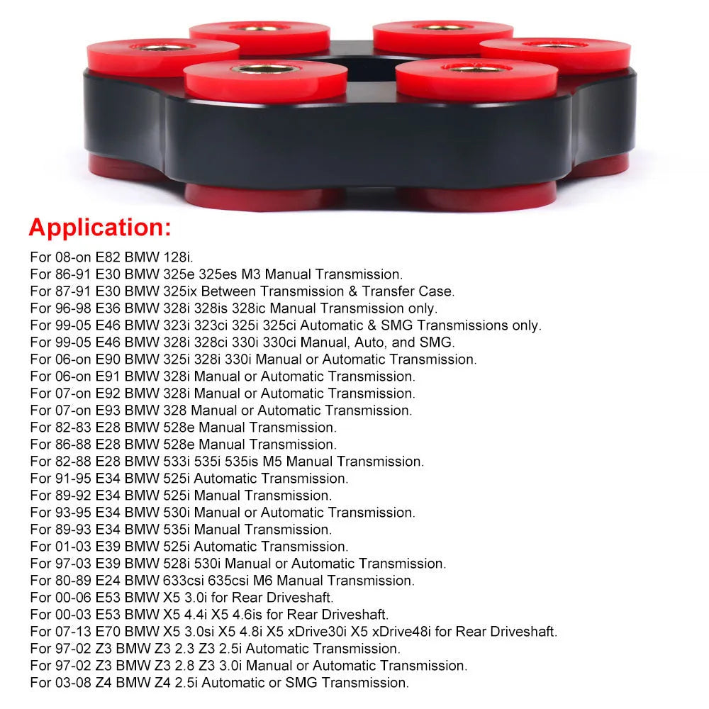 Red polyurethane aluminium BMW drive shaft connecting plate bracket for E46 E36 E30 models