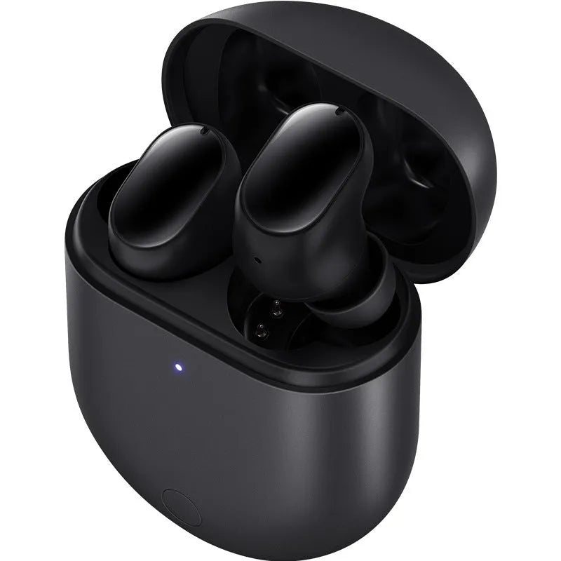 Obsidian black wireless Bluetooth in-ear headset with monoaural design on a grey background.