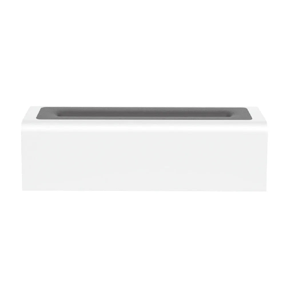 Square black and white USB aroma diffuser humidifier with colourful simulated flame lighting effect.