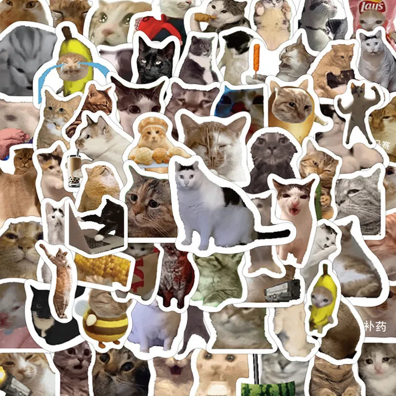 110 cute cat stickers in one pack, printed decorative design for scrapbooking, journals and laptops