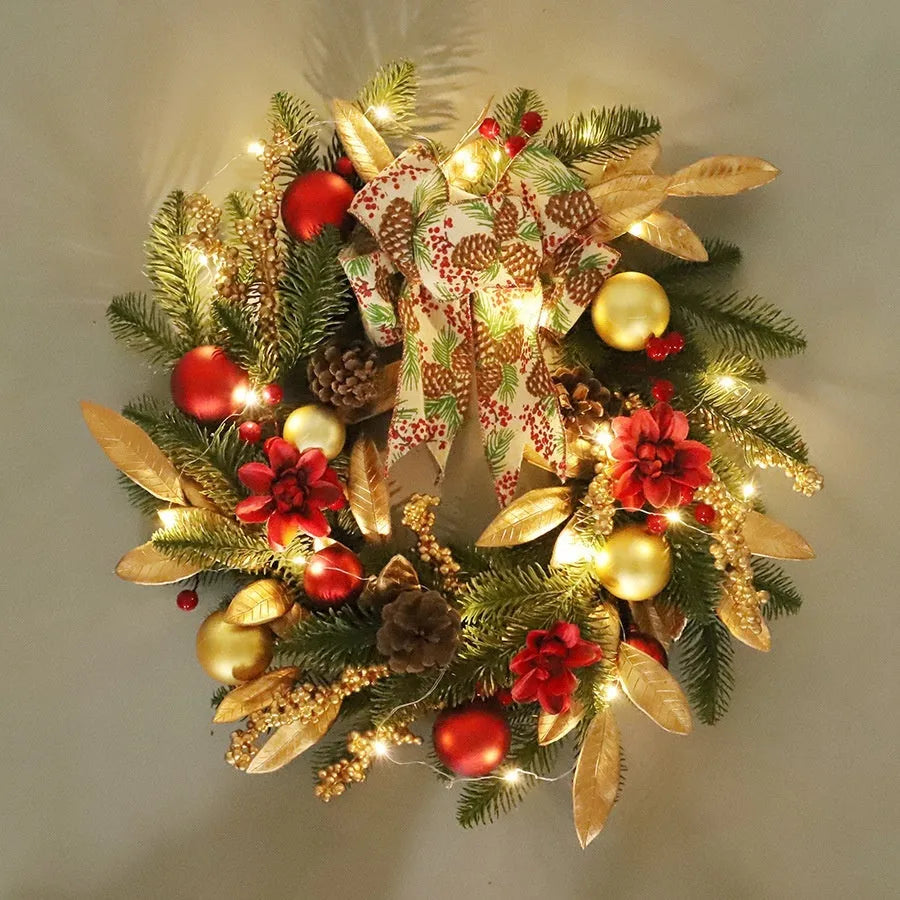 Plastic American country style Christmas garland options for walls, mantels and ceilings.