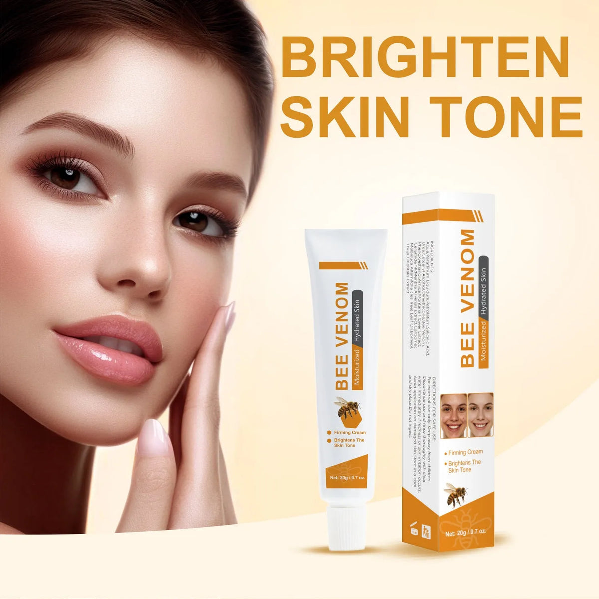 BEE facial and neck cream 20g jar with bee propolis extract for moisturising