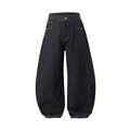 Men's original cow colour wide-leg denim trousers with mid waist for leisure wear