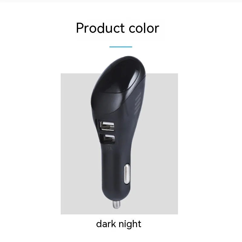 White car USB charger and negative ion air purifier for vehicle cigarette lighter sockets