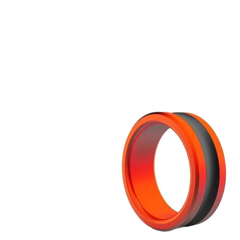 Orange and silver alloy fishing hand guard pull loop tool for non-slip grip