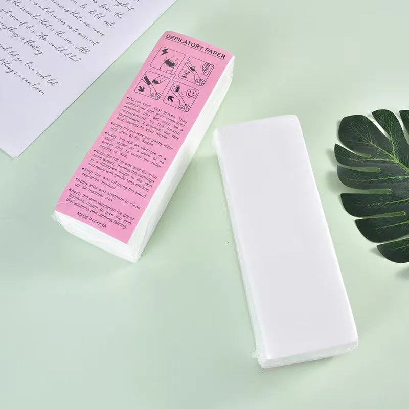 Non-woven fabric hair removal wax strips for waxing treatments