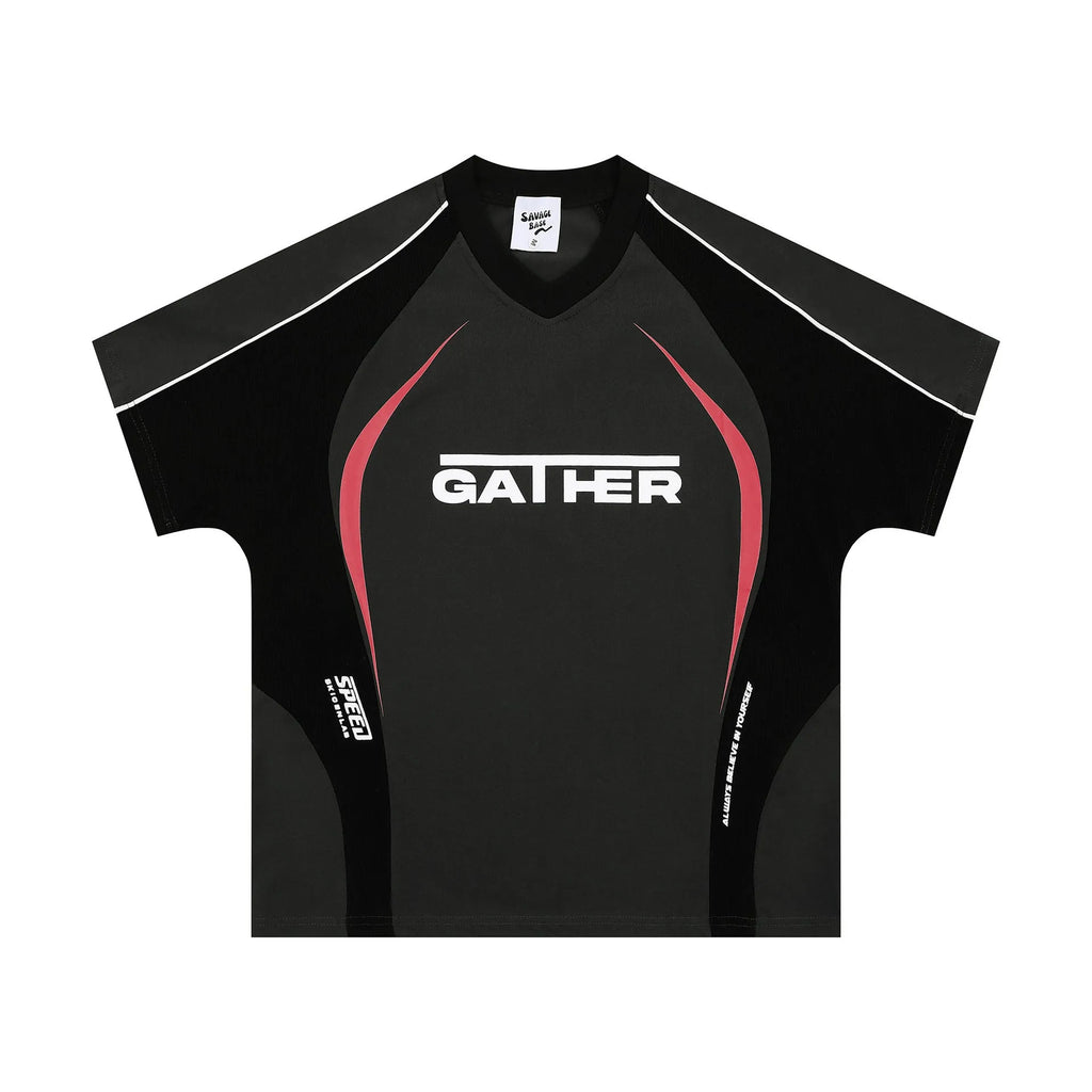 Men's loose fit t-shirt with colour matching letter printing across chest in black or apricot colour