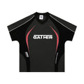 Men's loose fit t-shirt with colour matching letter printing across chest in black or apricot colour