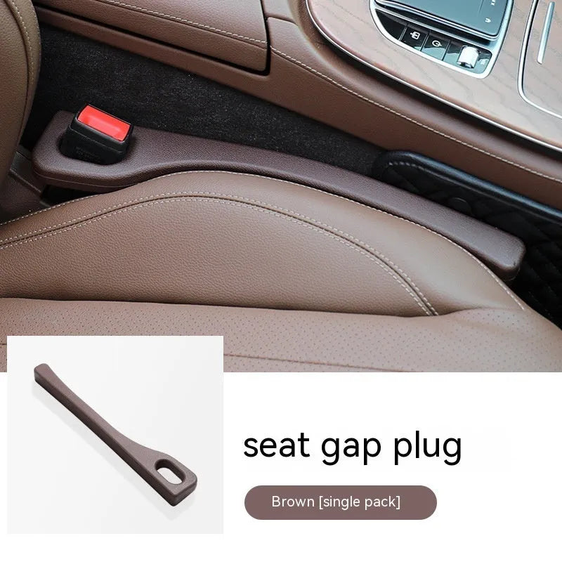 Polyurethane car seat gap filler strip in black colour preventing items falling between seats
