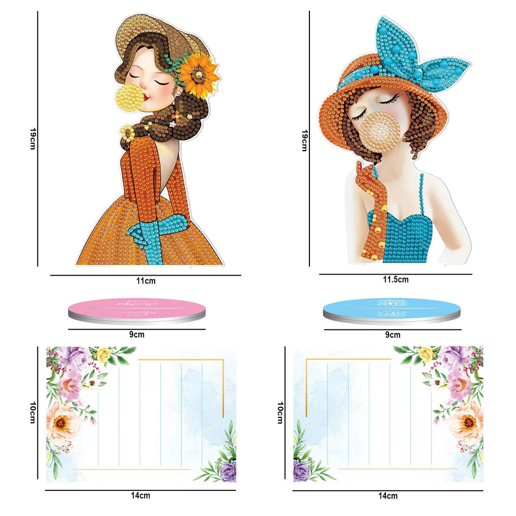 Desktop decorative note clip with diamond painting for restaurant organisation, American style design