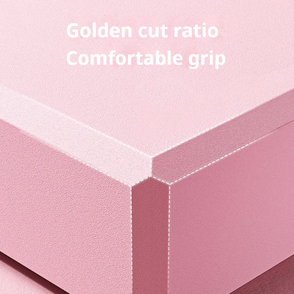 Solid colour EVA foam yoga block with hexagonal sides and grip ridges