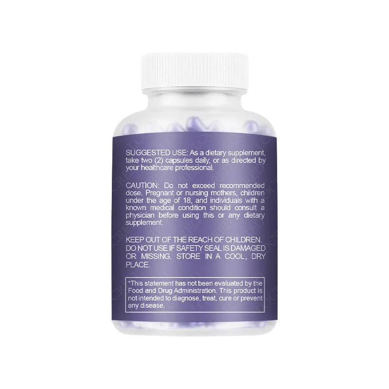 Bottle containing 60 vaginal capsules for adult intimate care with extracted formula