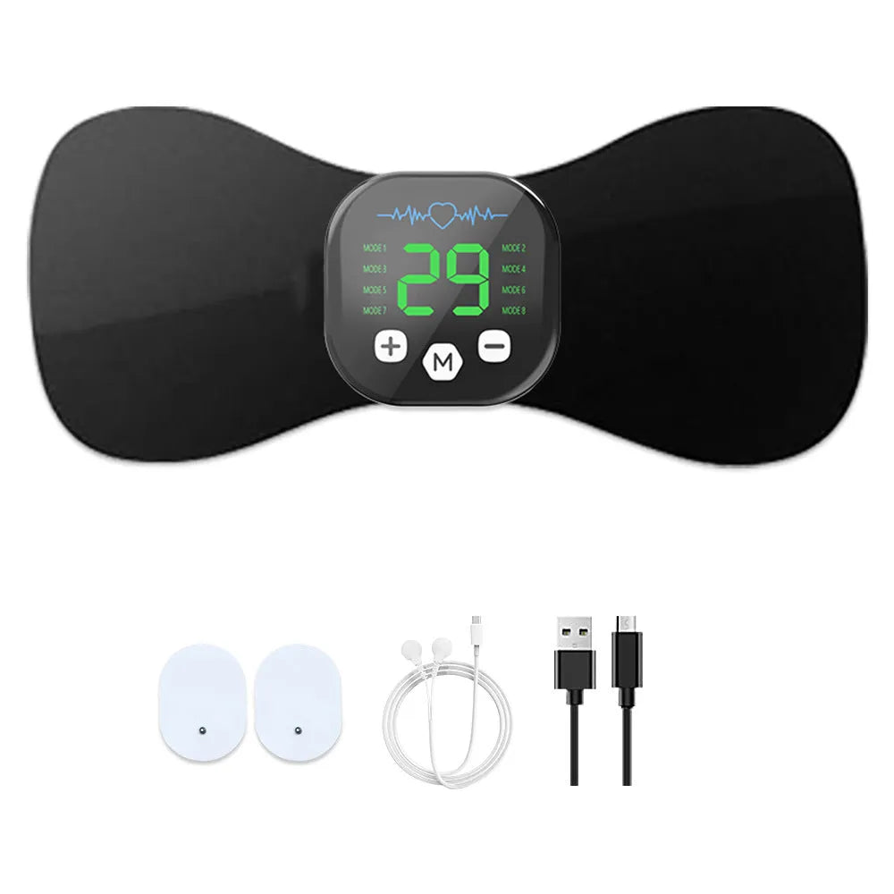Cervical pulse massage pad EMS portable rechargeable with blue colour option for travel and home use