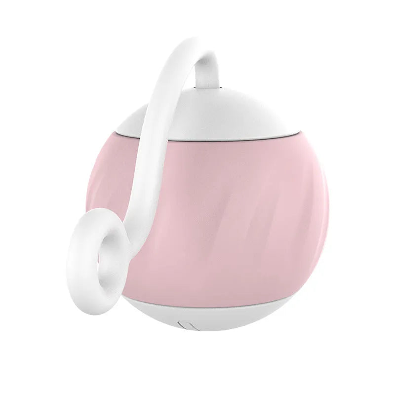USB rechargeable electric luminous cat teasing ball toy in watermelon or pumpkin colour.
