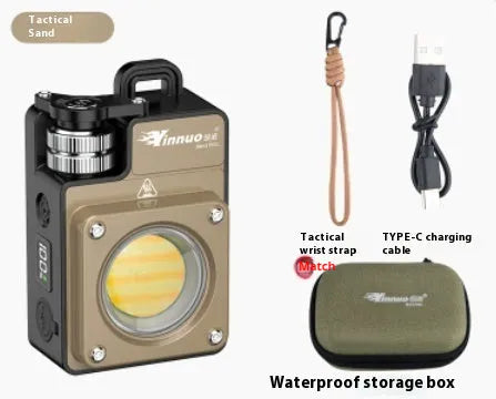Outdoor camping lantern with 85 COB wick, 3000mAh battery, 85x55x35mm, in Jungle Green or Night Shadow Black.