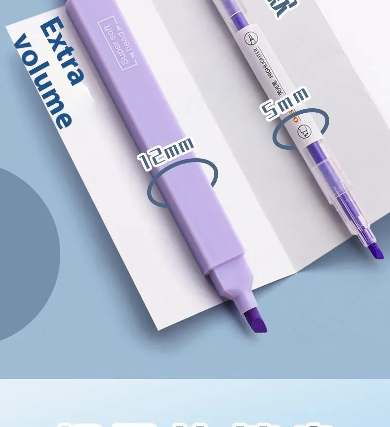 Double-headed fluorescent marking pens in Salt or Sweet colour series showing two-tip design