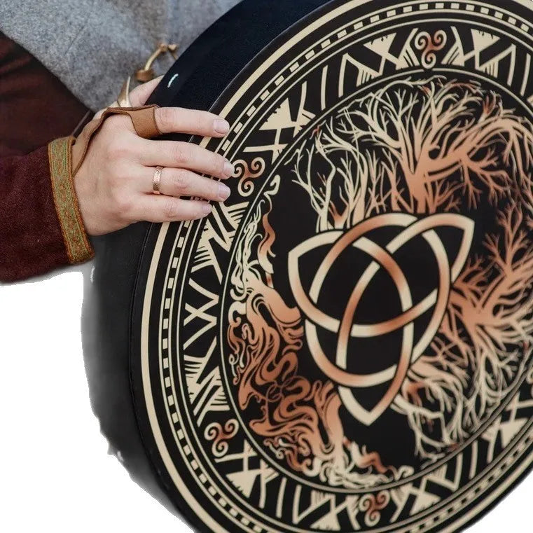 Handmade maple Celtic drum ornament wooden craft piece for atmosphere decoration and gifts
