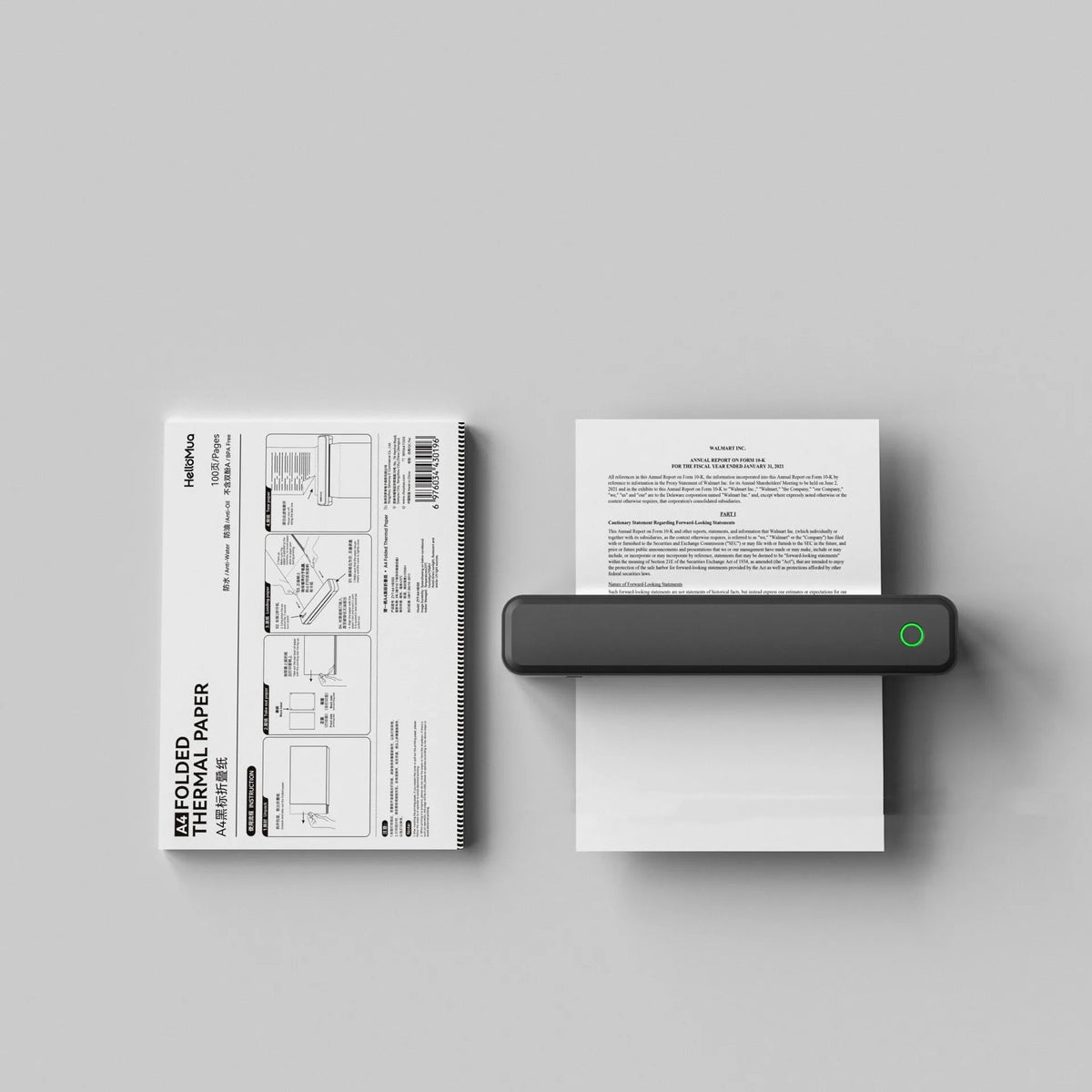 Black or white Bluetooth thermal printer for mobile phone connectivity measuring 295mm