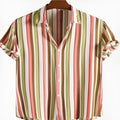 Men's short sleeved polyester shirt with digital printed pattern in summer style