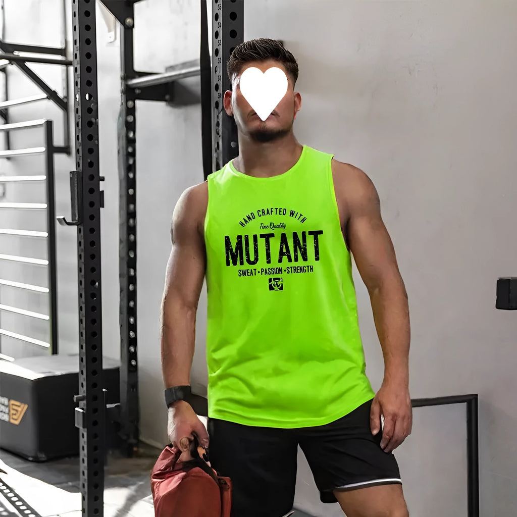 Loose fit polyester training vest in sleeveless tank top style with colour design options